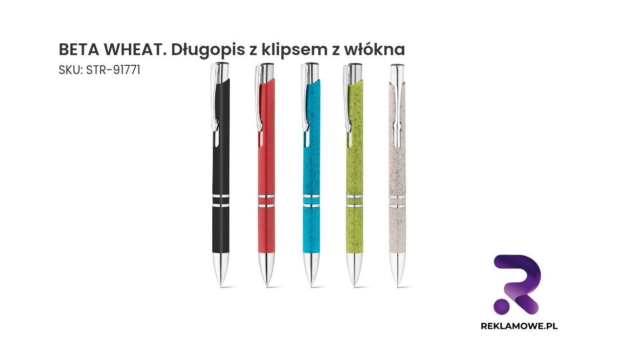 BETA WHEAT długopis z klipsem z włókna - ekologiczny długopis reklamowy