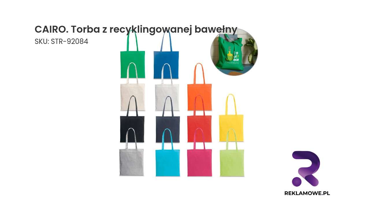 CAIRO. Torba z recyklingowanej bawełny (70%) i poliester (30% rPET) (180 g/m²) CAIRO – torba z recyklingowanej bawełny