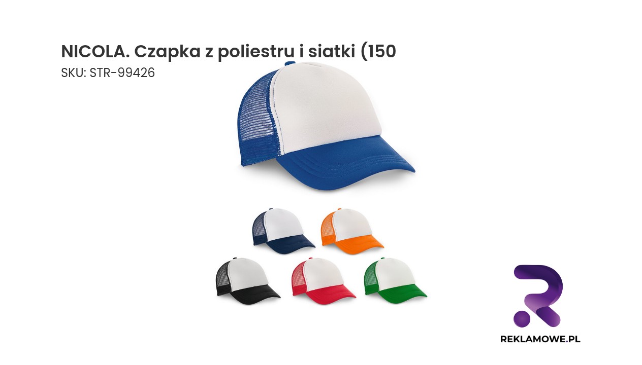 NICOLA – czapka z poliestru i siatki 150